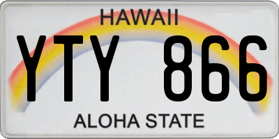 HI license plate YTY866