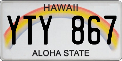 HI license plate YTY867