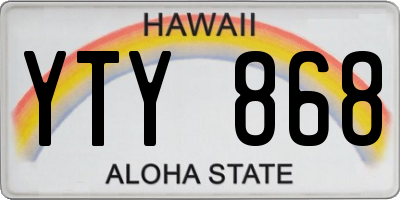 HI license plate YTY868