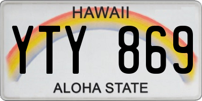 HI license plate YTY869