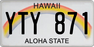 HI license plate YTY871