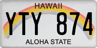 HI license plate YTY874