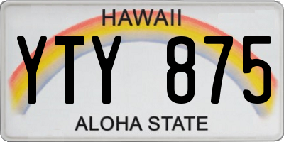HI license plate YTY875