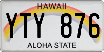 HI license plate YTY876