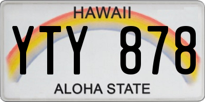 HI license plate YTY878