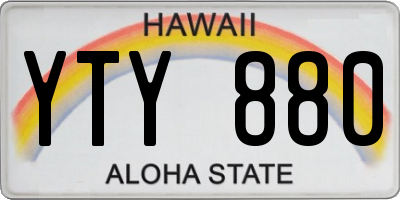 HI license plate YTY880