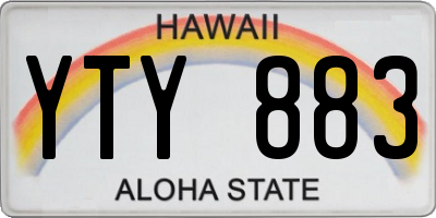 HI license plate YTY883
