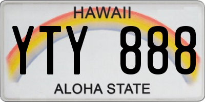 HI license plate YTY888