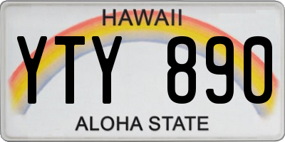 HI license plate YTY890