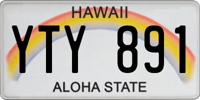 HI license plate YTY891