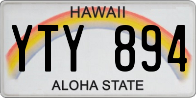 HI license plate YTY894