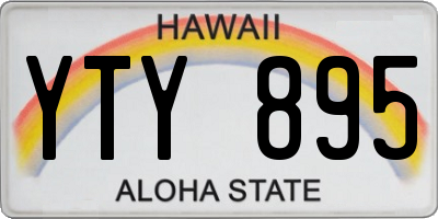 HI license plate YTY895