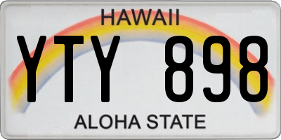 HI license plate YTY898