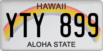 HI license plate YTY899