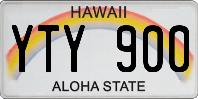 HI license plate YTY900