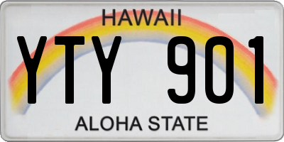 HI license plate YTY901
