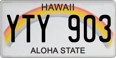 HI license plate YTY903