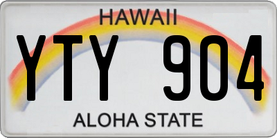 HI license plate YTY904