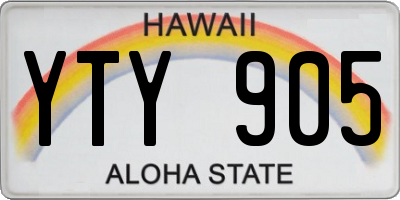HI license plate YTY905