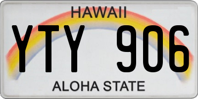 HI license plate YTY906