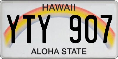 HI license plate YTY907