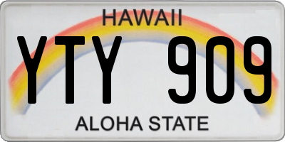 HI license plate YTY909