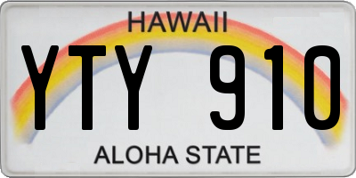 HI license plate YTY910