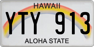 HI license plate YTY913