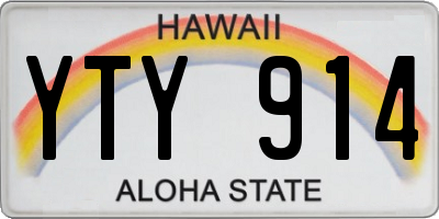 HI license plate YTY914
