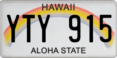 HI license plate YTY915