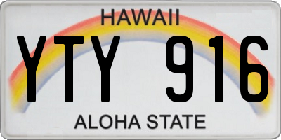 HI license plate YTY916