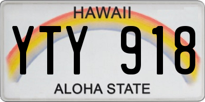 HI license plate YTY918