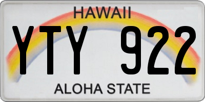 HI license plate YTY922