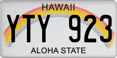 HI license plate YTY923