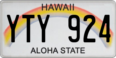 HI license plate YTY924