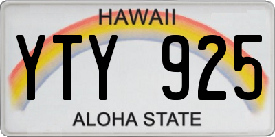 HI license plate YTY925