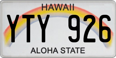 HI license plate YTY926