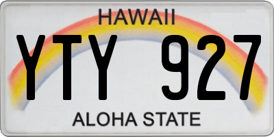 HI license plate YTY927