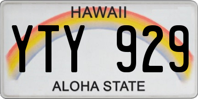 HI license plate YTY929