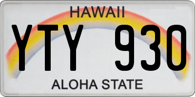 HI license plate YTY930