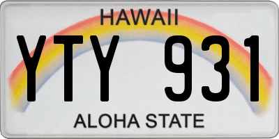 HI license plate YTY931
