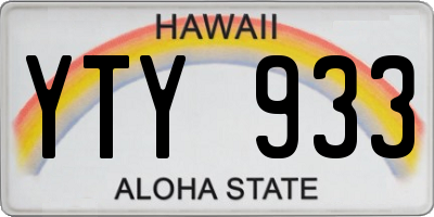HI license plate YTY933