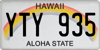 HI license plate YTY935