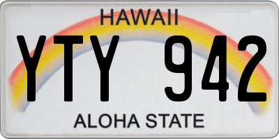 HI license plate YTY942