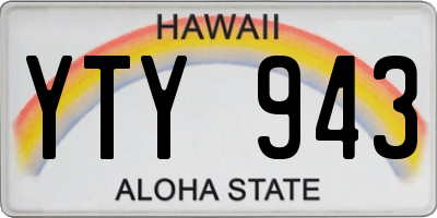 HI license plate YTY943