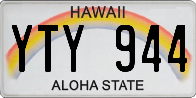 HI license plate YTY944