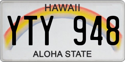 HI license plate YTY948