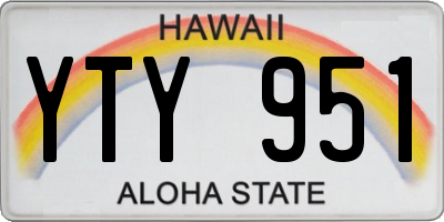 HI license plate YTY951