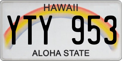 HI license plate YTY953