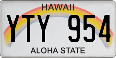 HI license plate YTY954